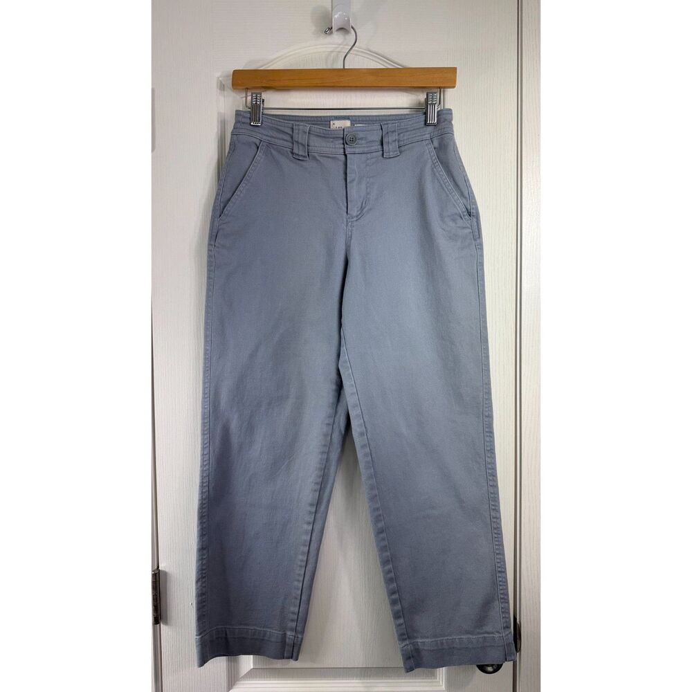 A New Day Women's Gray High Rise Straight Leg Crop Ankle Pants Stretch Size 0